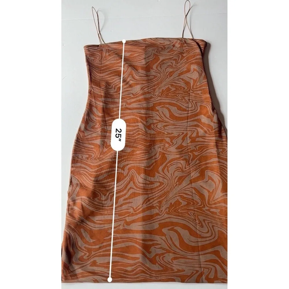 Meshki Mia Orange Brown Mesh Bodycon Mini Dress Women's Size Medium Sexy - Image 10