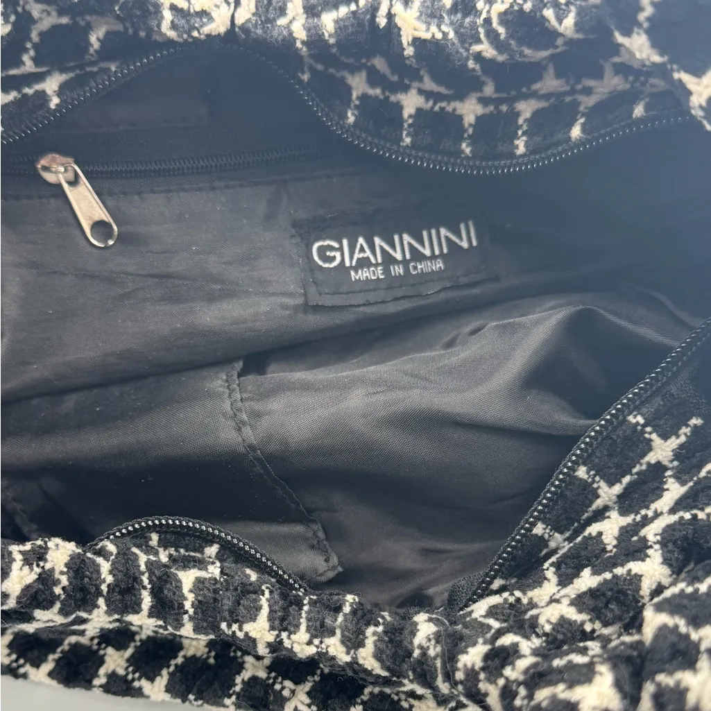Giannini Black & White Grid Pattern “Dumpling” Handbag - Image 8