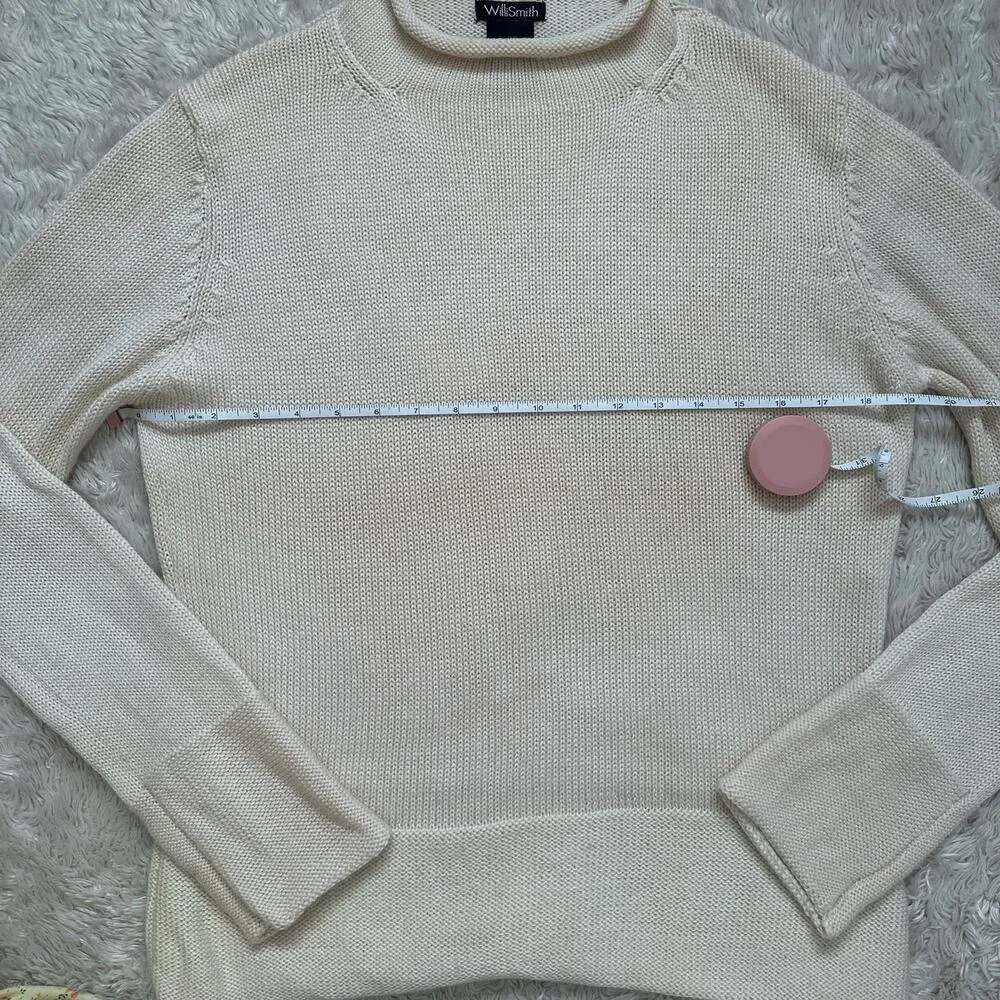 Willi Smith Small 100% Merino Wool Knit Mock Neck Cozy Sweater Long Sleeve Fall - Image 7
