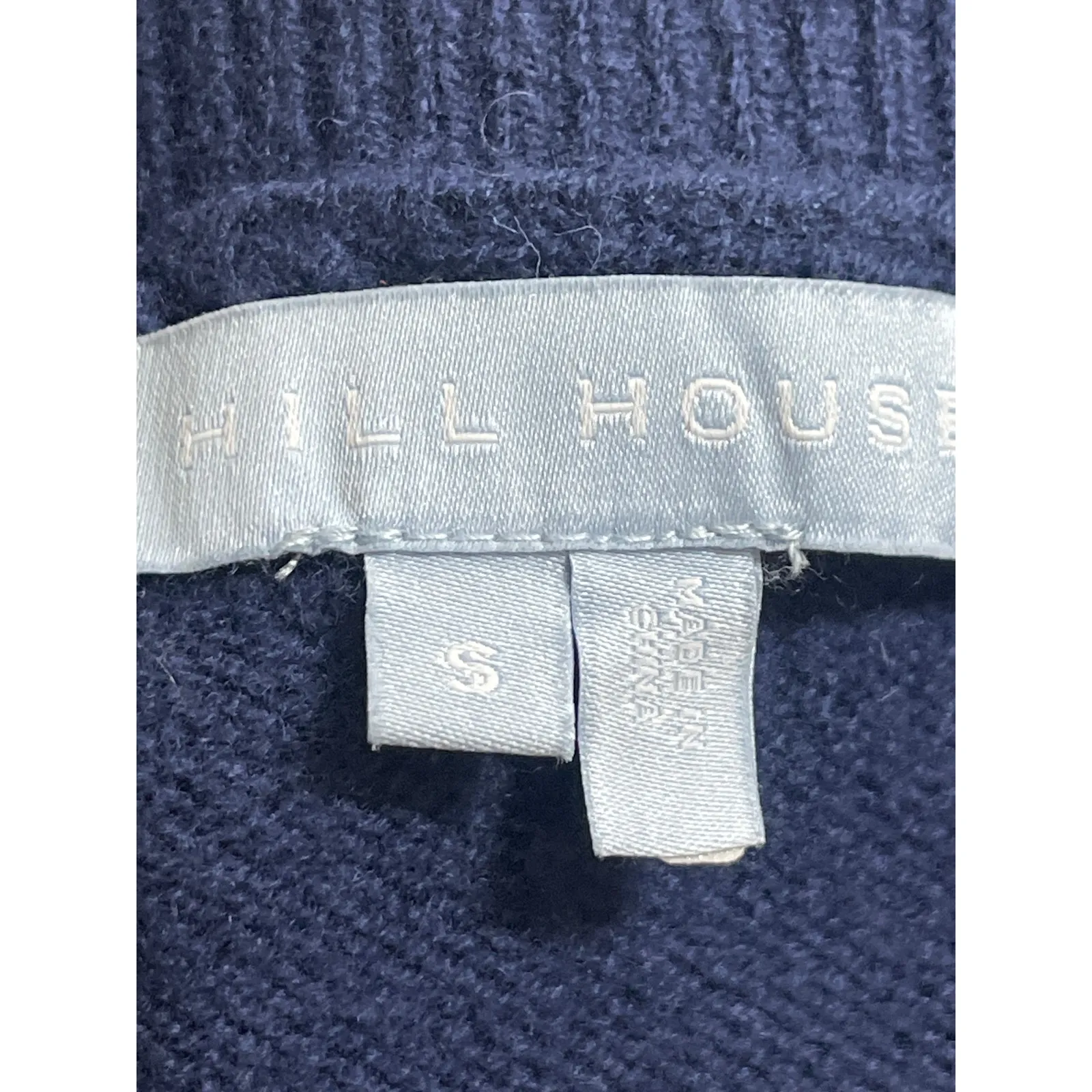 Hill House 100% Wool Women's Navy Blue Crew Neck Long Sleeve Tunic Sweater Top S - Image 5