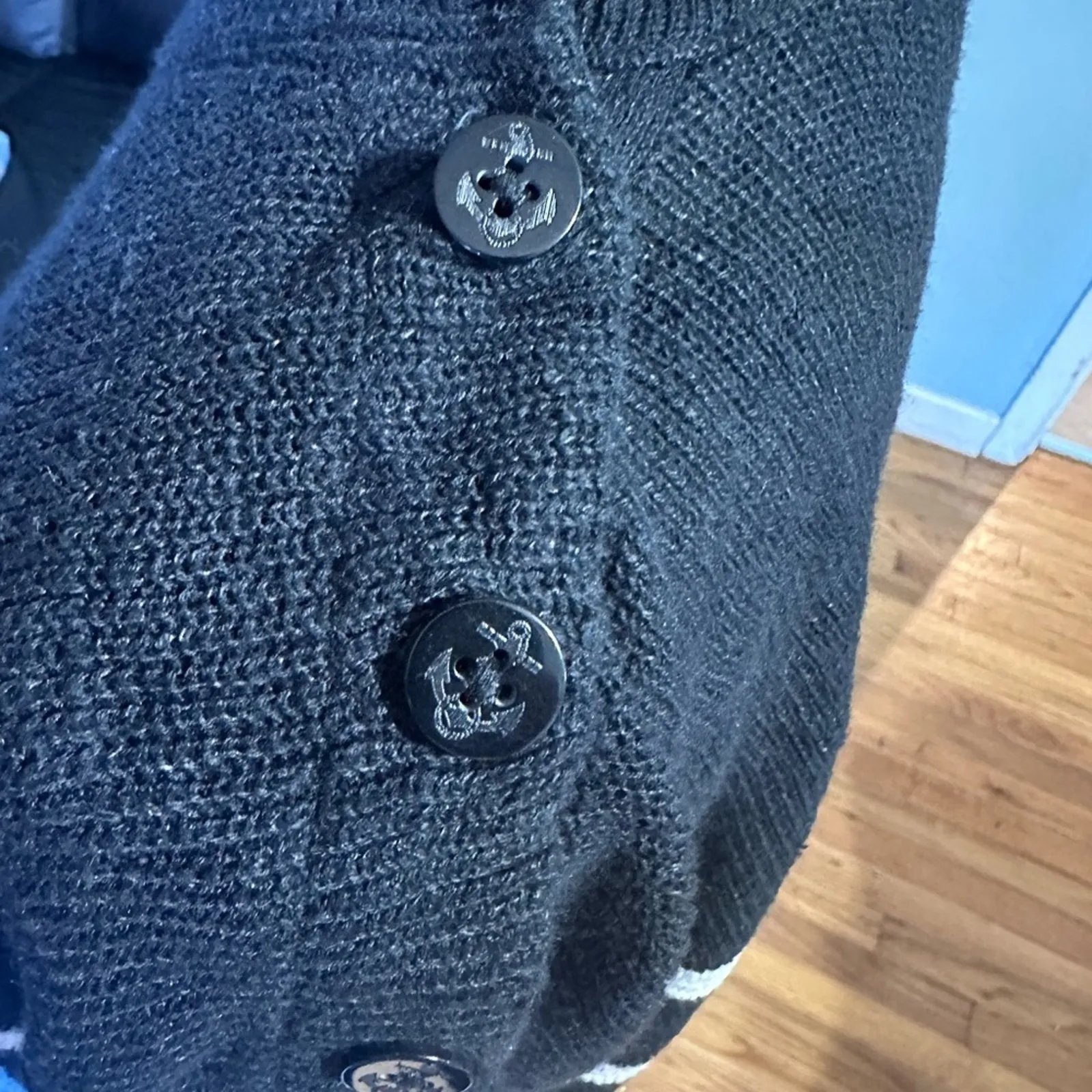 Polo Ralph Lauren Black Striped Mock Neck Sweater – Button Shoulder, Women’s - Image 2