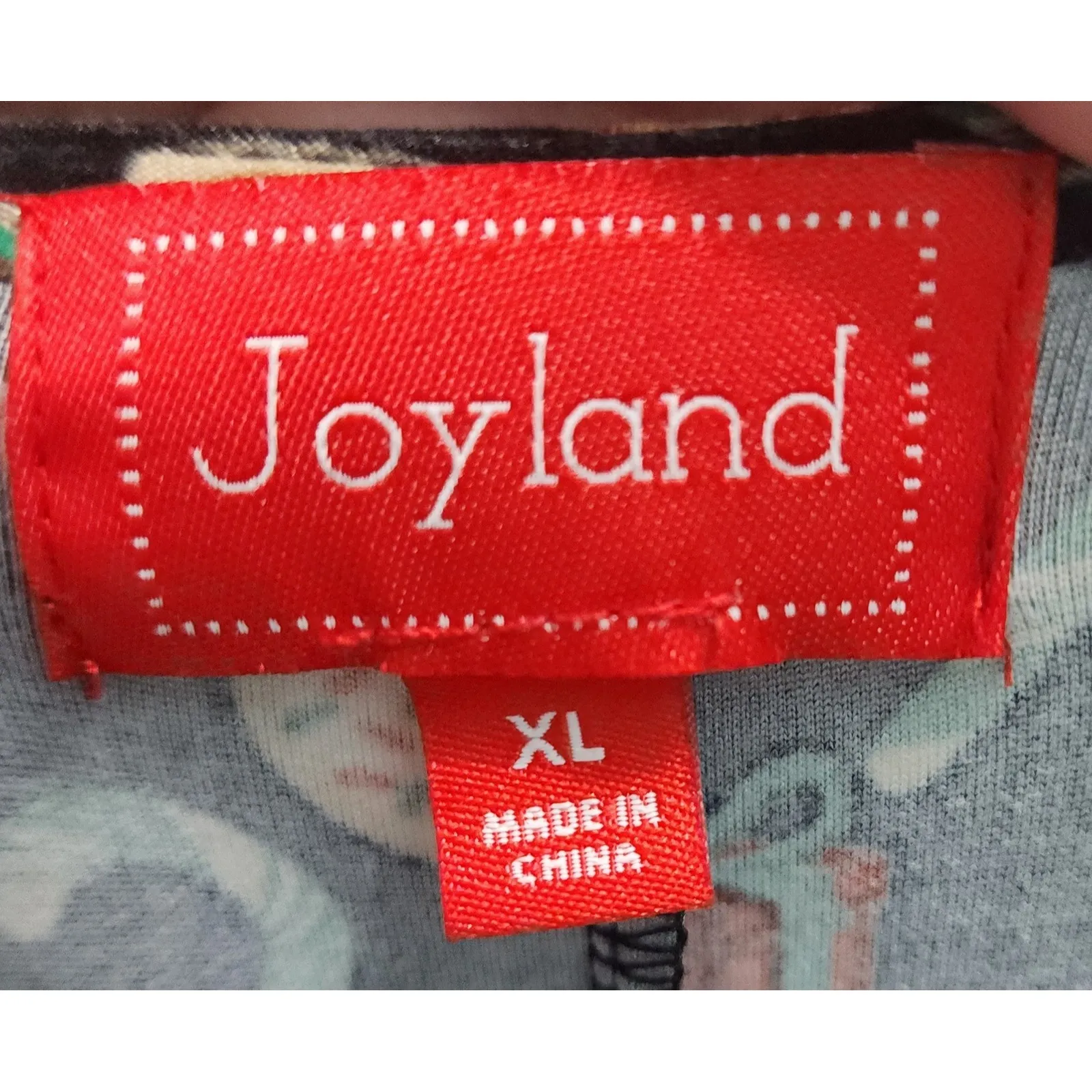 Joyland Womens XL Long Sleeve Christmas Gingerbread Candy Cane Tree Print Dress Black - Image 4