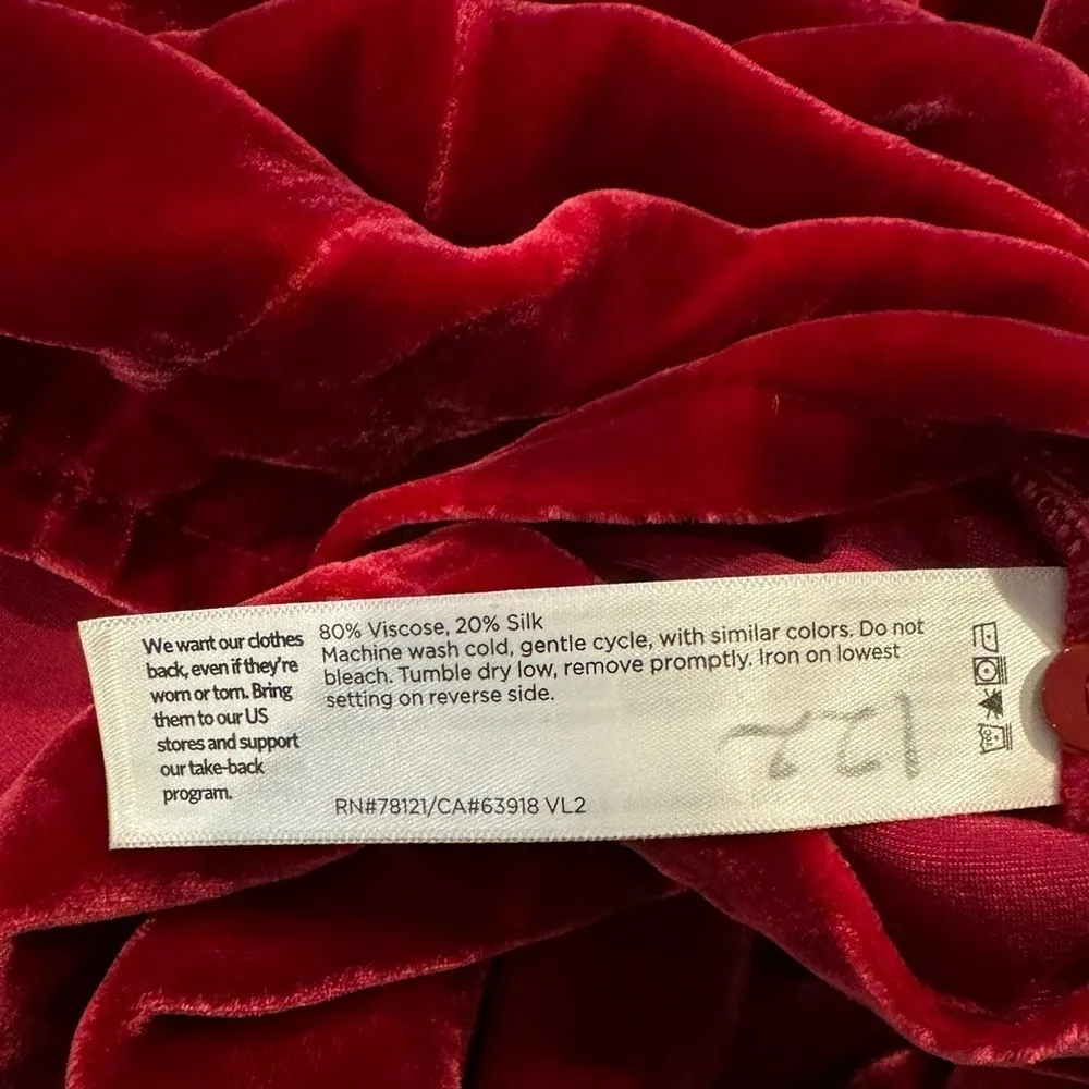 EILEEN FISHER Ruby Velvet Crew Neck Silk and Viscose Dress NEW Christmas Holiday - Image 7