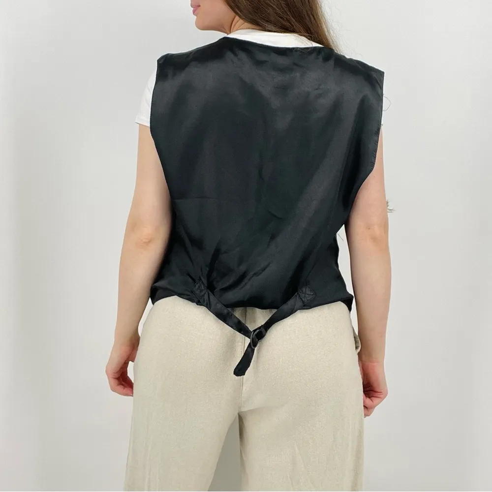 vintage eclectic button down vest patterned earth tone size xl Brown - Image 4