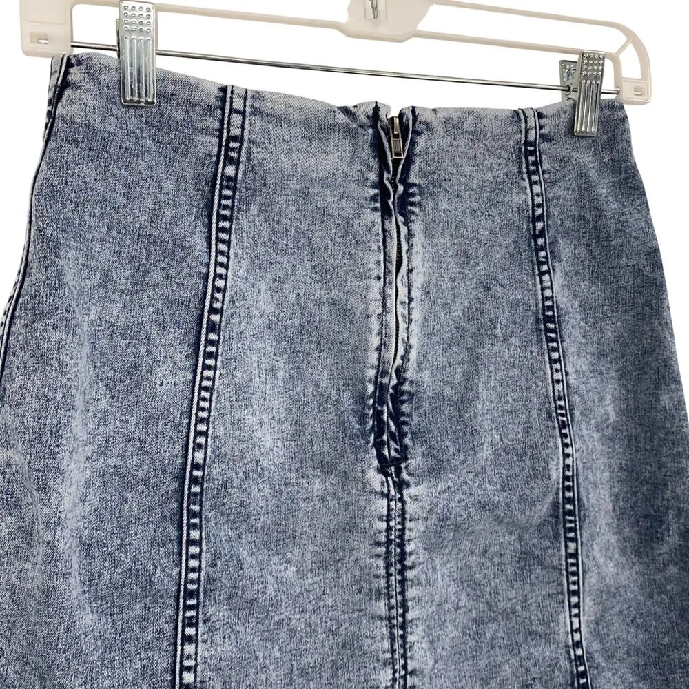 Free People Zip Jean Mini Skirt Size 6 - Image 3