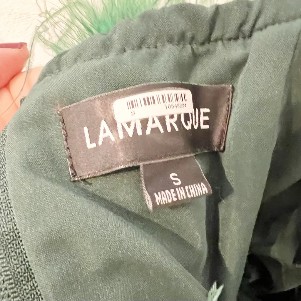 LAMARQUE Zaina Feather Bustier Green Tube Top Cropped Revolve Size Small S - Image 3