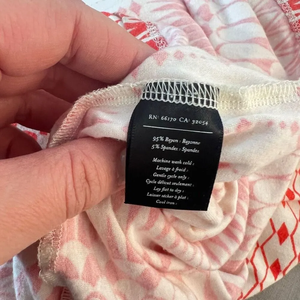 Anthropologie Deletta Coral & White Keyhole Shapeshifter Jersey Maxi Dress XS - Image 9