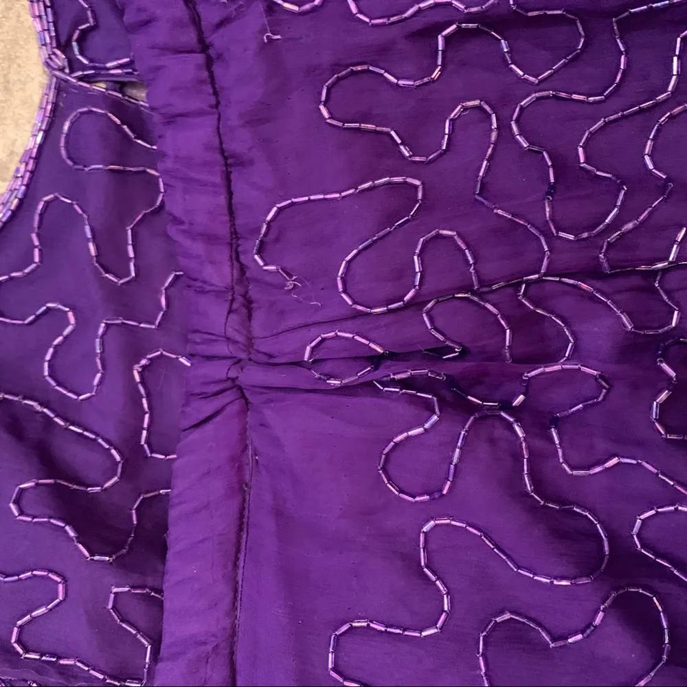 Vintage Purple Silk Beaded 2 - Image 9