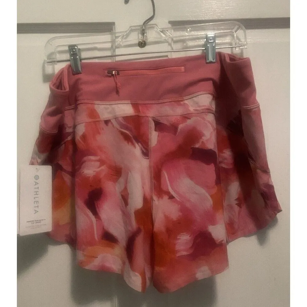 NWT Athleta‎ Printed Run With It 3.5" Short Floral Pink Size XL  MSRP $59 - Image 2