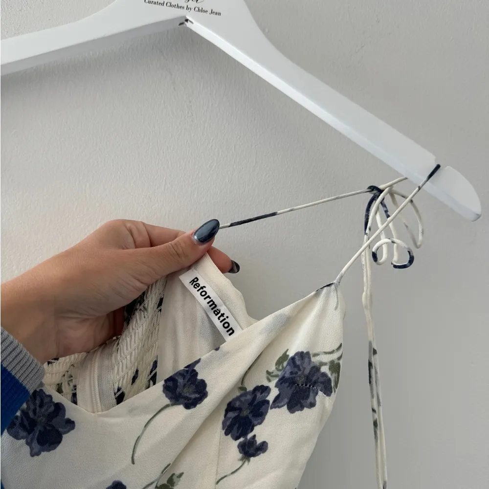 REFORMATION Emmie Tiered Floral Smocked Midi Dress 0 - Image 8