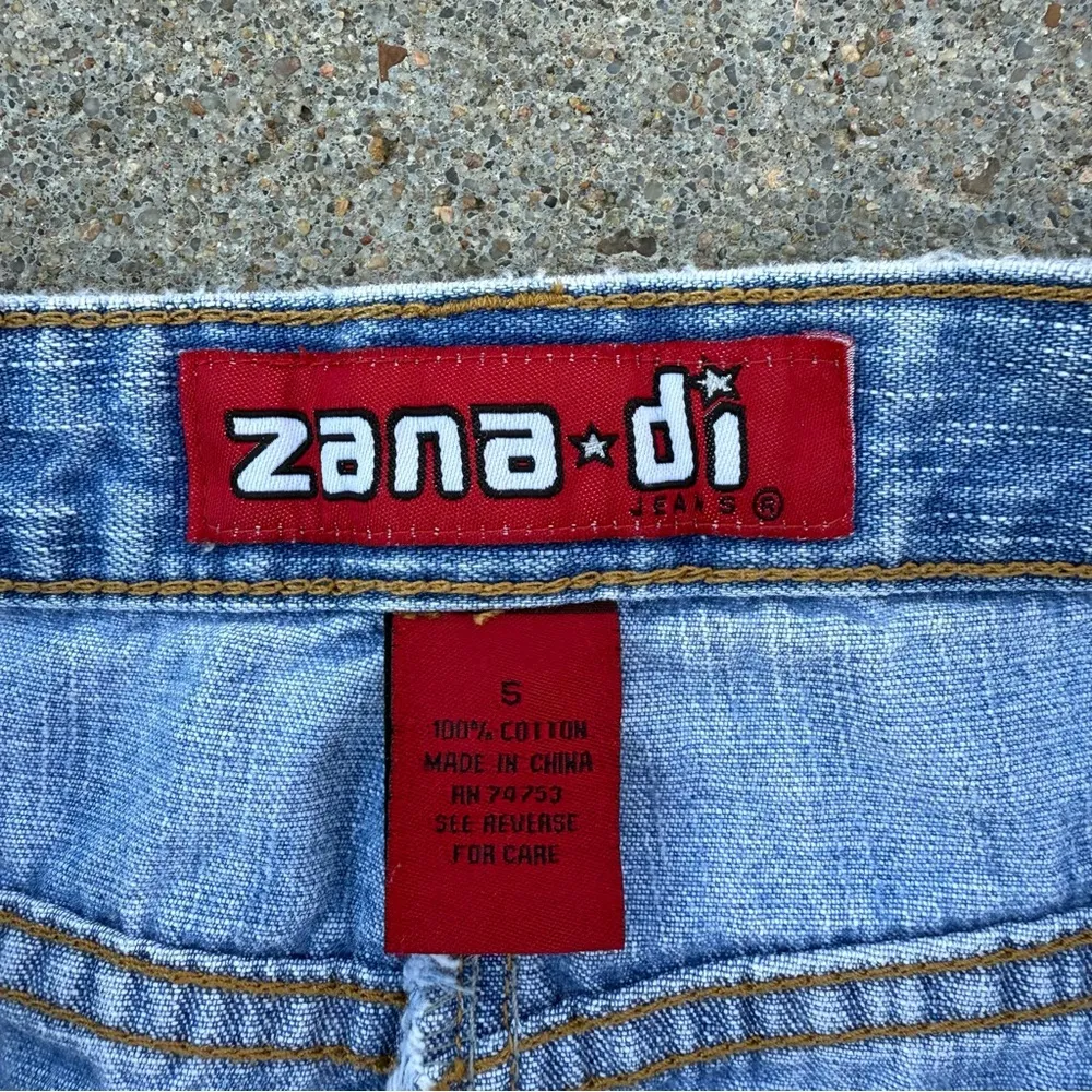 Vintage Y2K Zana Di Light Blue Denim Maxi Skirt Cargo Utility Pockets Size 5 - Image 4