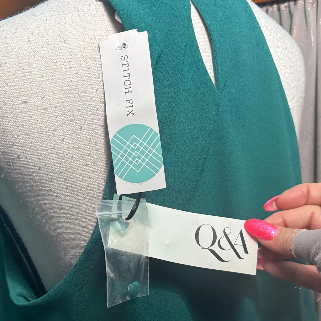 Q&A Elegant Teal Layered Tank style Top - Image 13