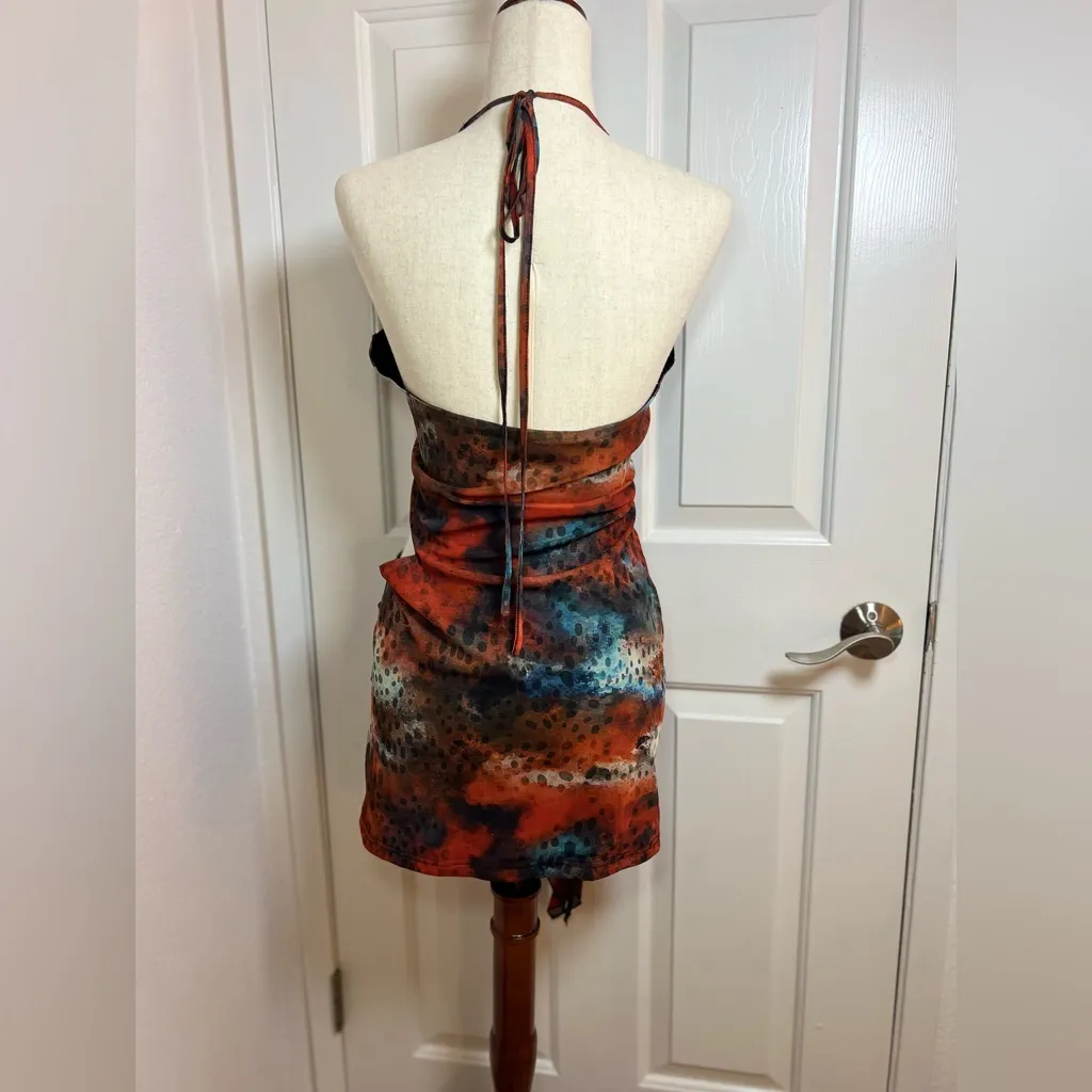 Vibrant‎ Abstract Mini Dress Red Size M - Image 4