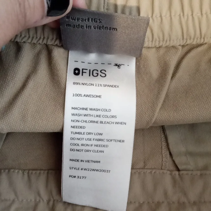 Figs Pro Womens Scrub Skinny Drawstring Pant Tall Nylon Sand Color Sz Small Tall - Image 5