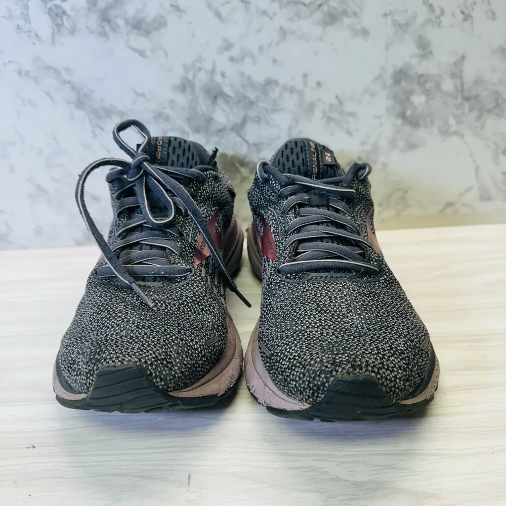Brooks Womens Adrenaline GTS 21 Gray Running Shoes 1203291B528 Sneakers Size 8.5 - Image 3