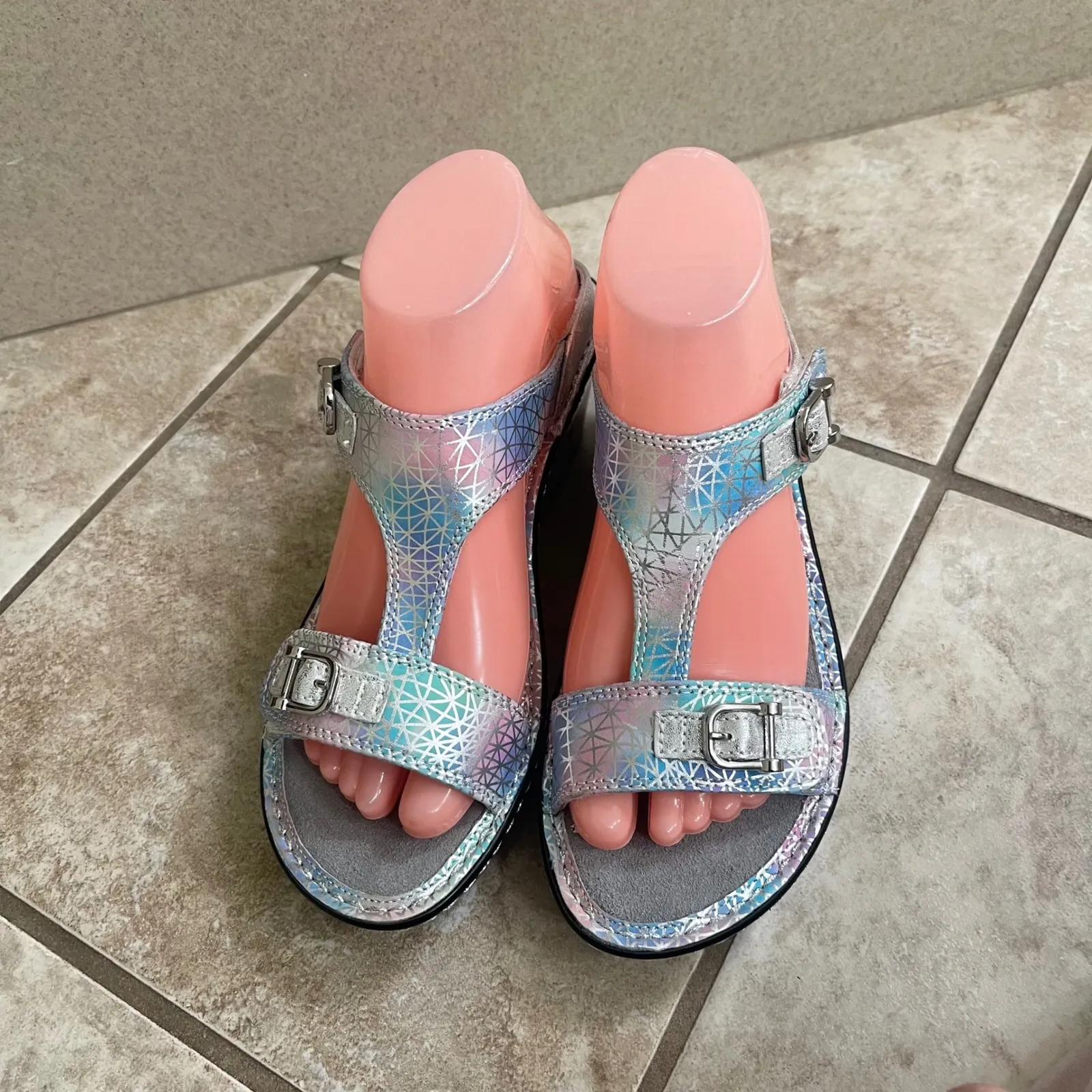 ALEGRIA Lara Pretty Baby Leather Wedge Sandals Womens Size 37 EU 7  NWOB - Image 3