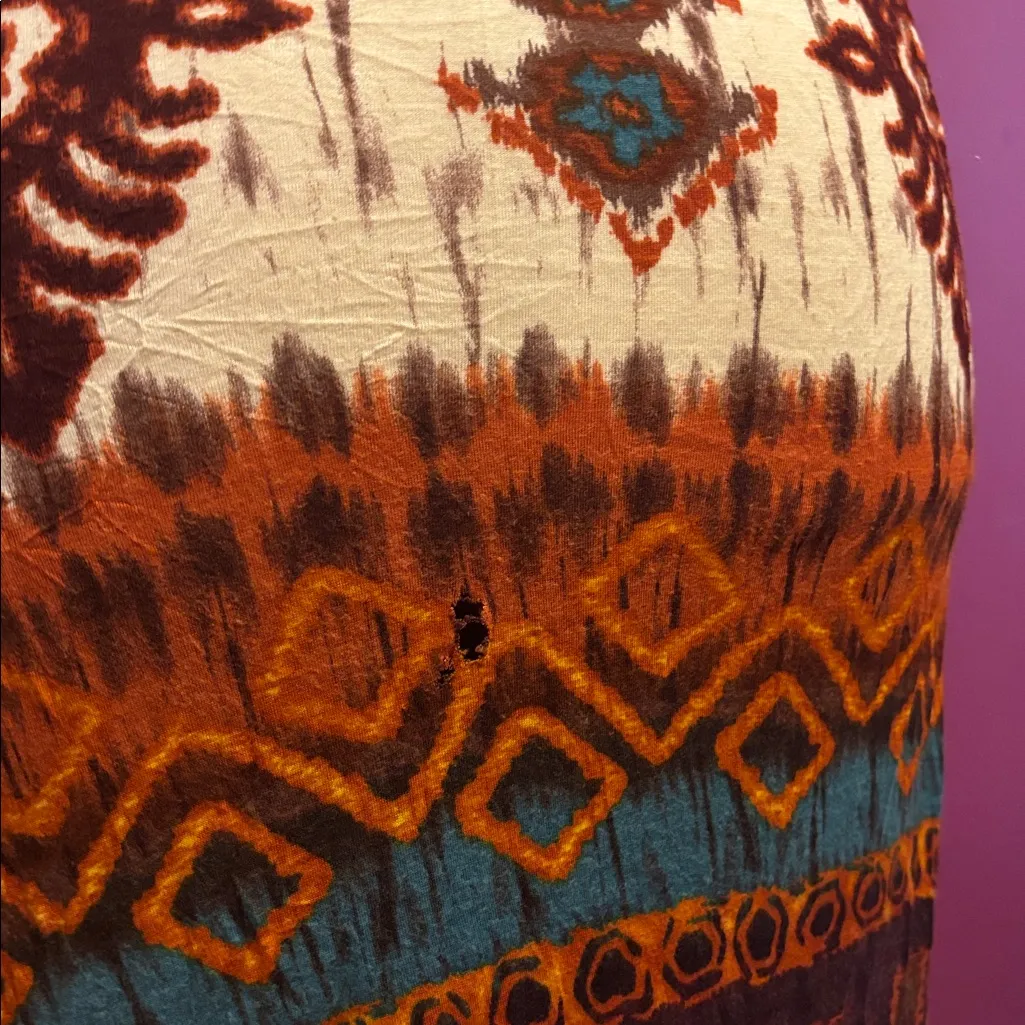 Vintage wet seal maxi dress size large strapless tribal - Image 11