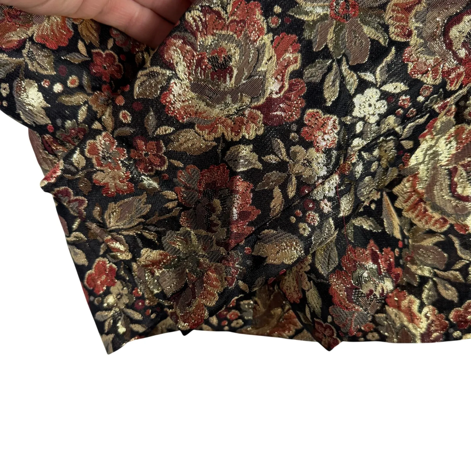 Vtg Scott McClintock Sport Metallic Floral Brocade Jacket Blazer Made in USA M Gold Size M - Image 7