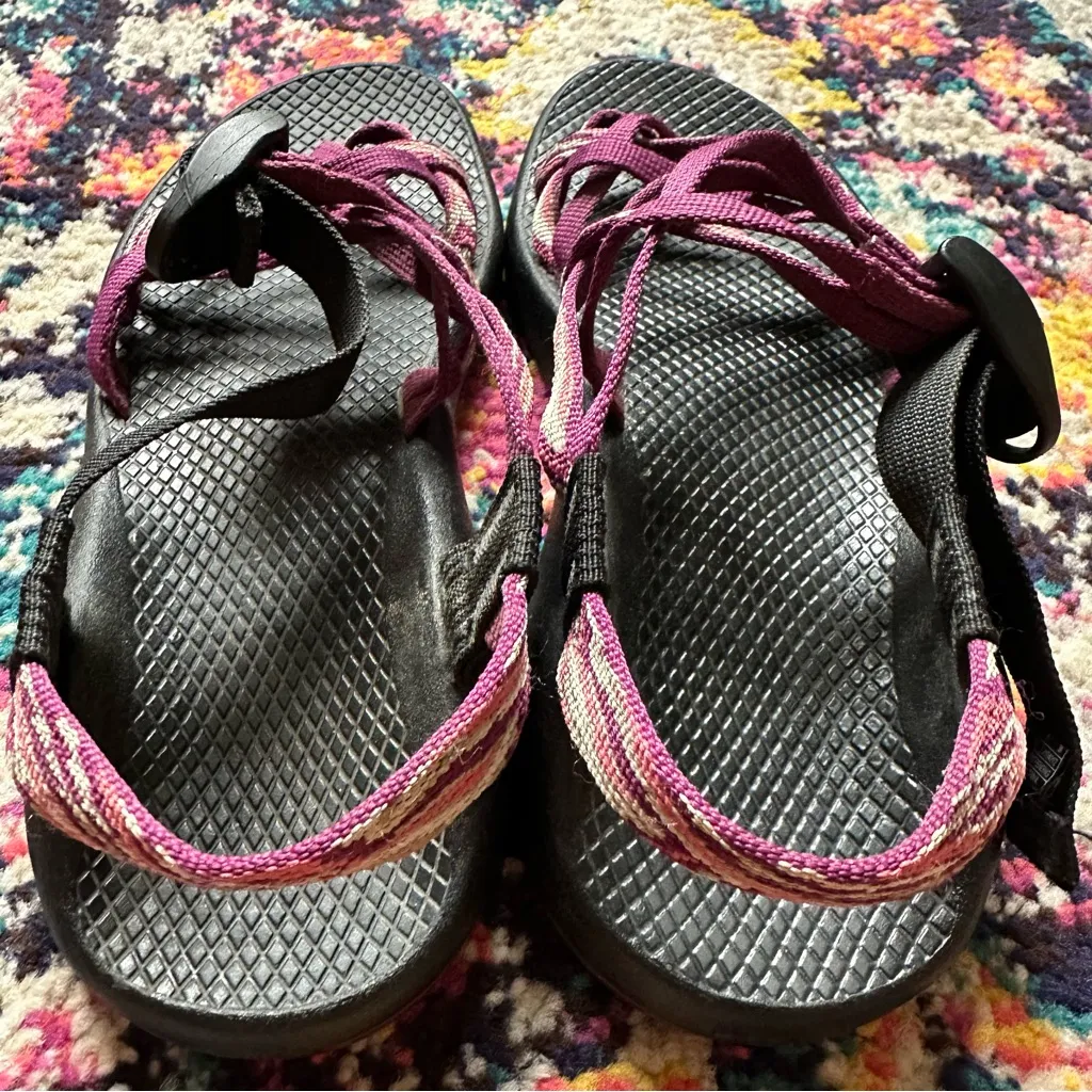 Chaco ZX2 Yampa Strappy Adjustable Sandal Womens 8 Pink Black - Image 8