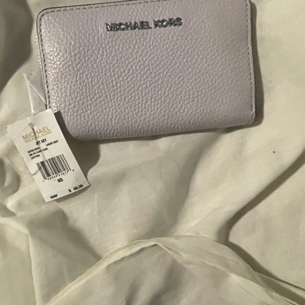 Michael Kors Lavender Crossbody Bag and Wallet Set Pebbled Leather Lilac MK NWT - Image 2