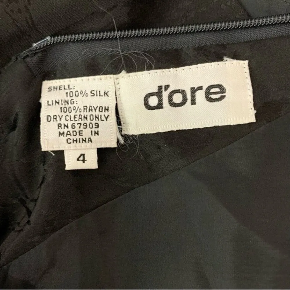 D’ore Black Silk Beaded Dress 4 Vintage 90s Glam Party Formal Wear - Image 6