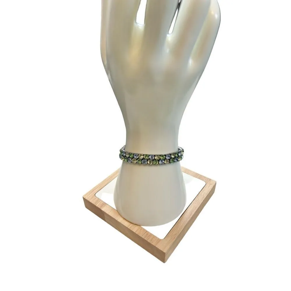 Multi colored rhinestone crystal set of 2 bracelets - Image 5