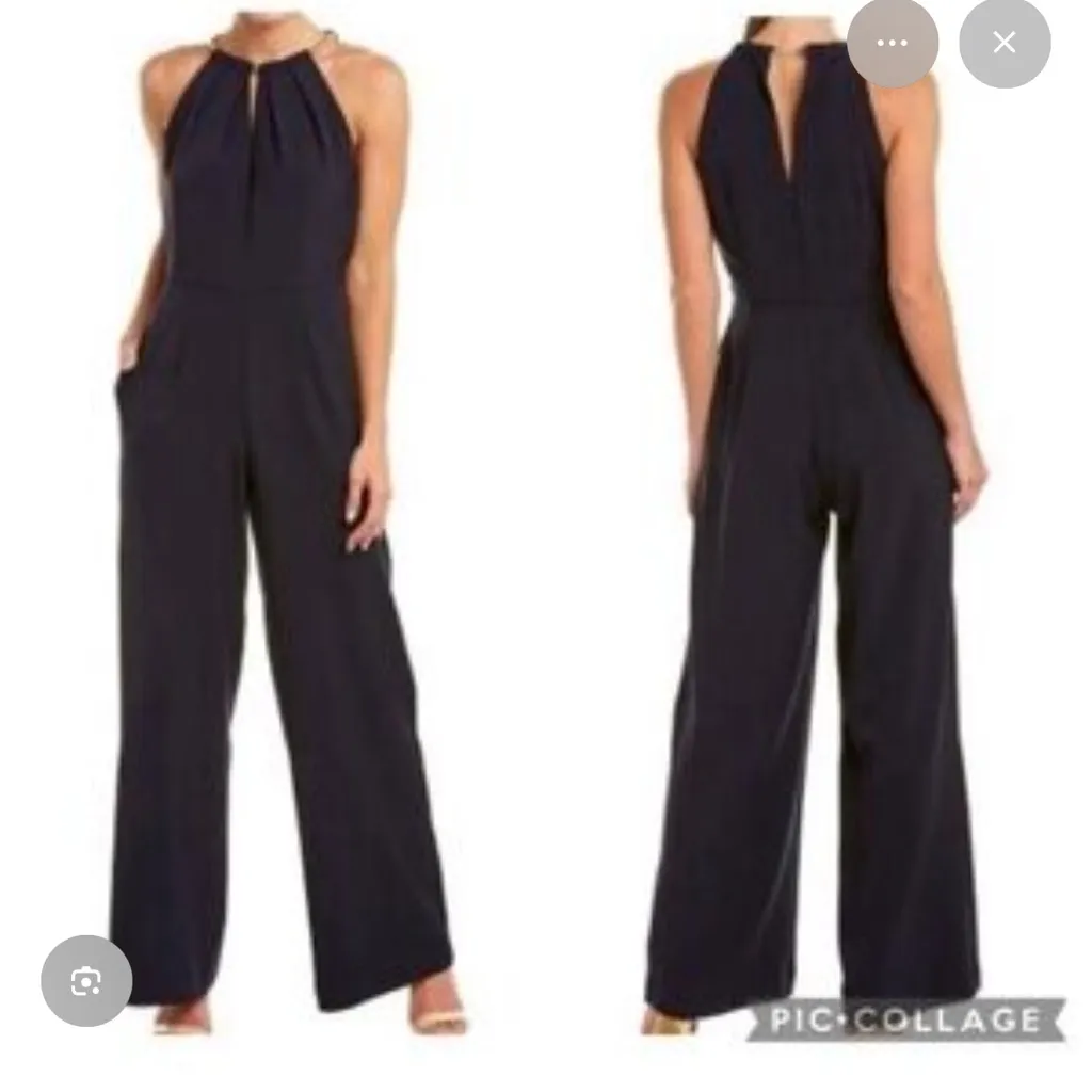 Donna Ricco Keyhole Sleeveless Black Jumpsuit - Image 2