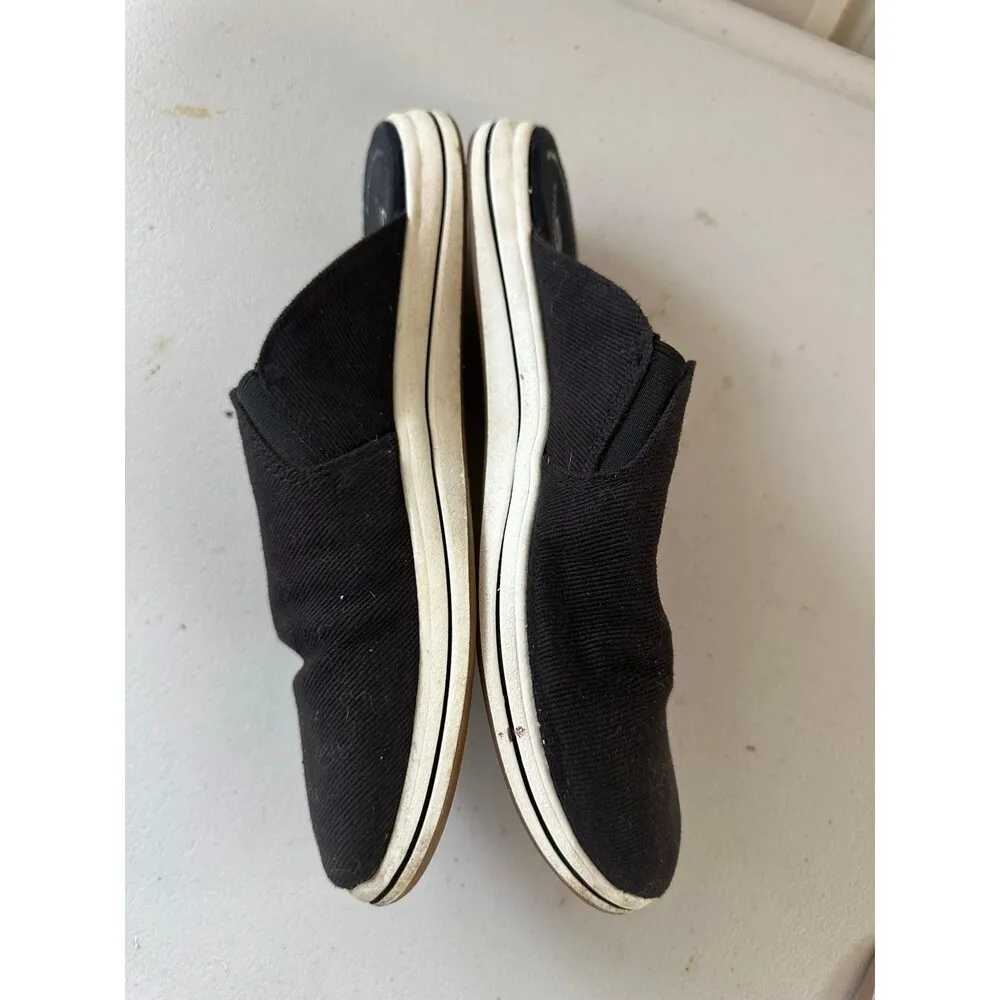 Clarks Cloud Steppers Breeze Shore Moisture Wicking Slides Mules Shoes 10 Black - Image 3