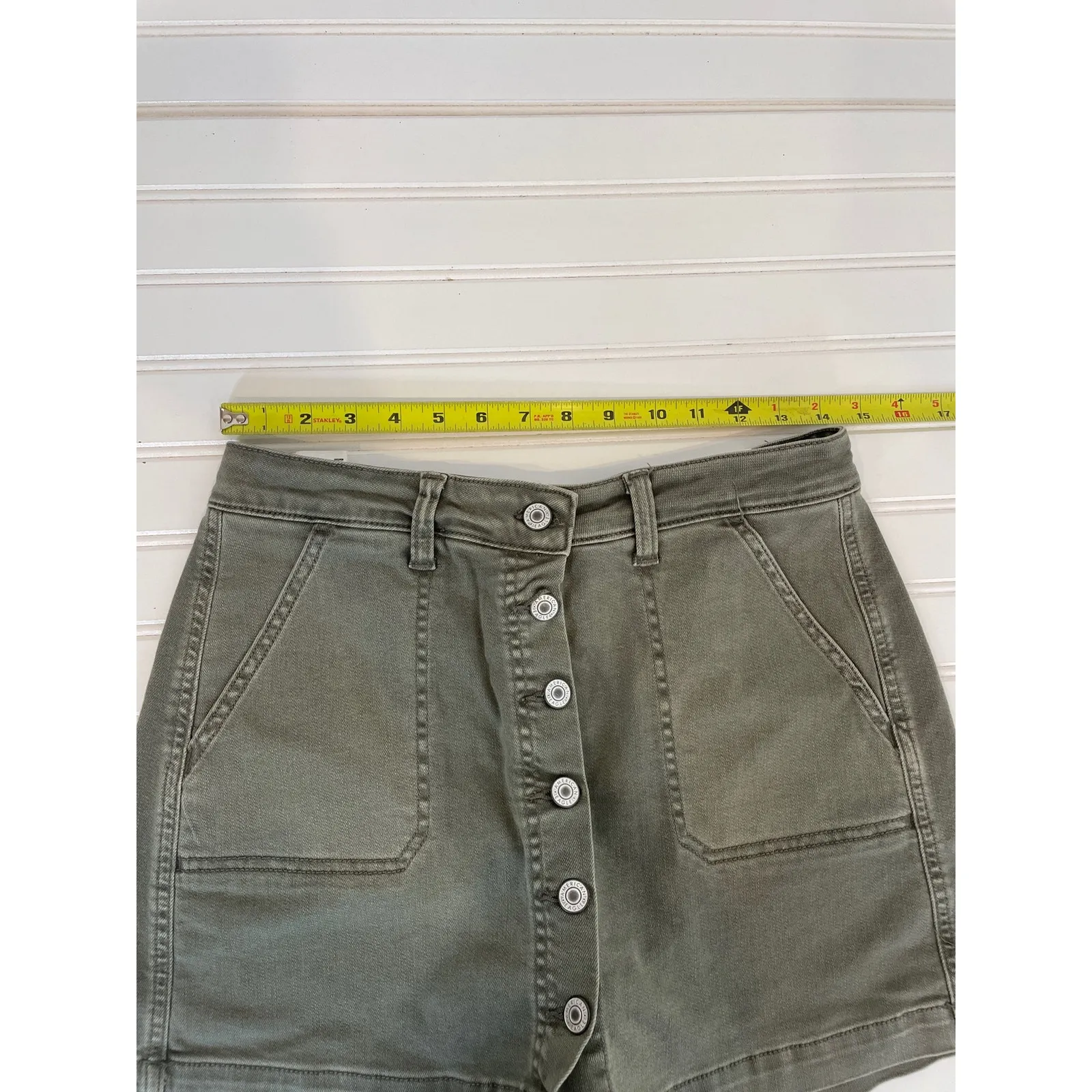 NWT American Eagle Tie Front Cropped Top & Green Denim Skort Bundle Size M 8 - Image 10