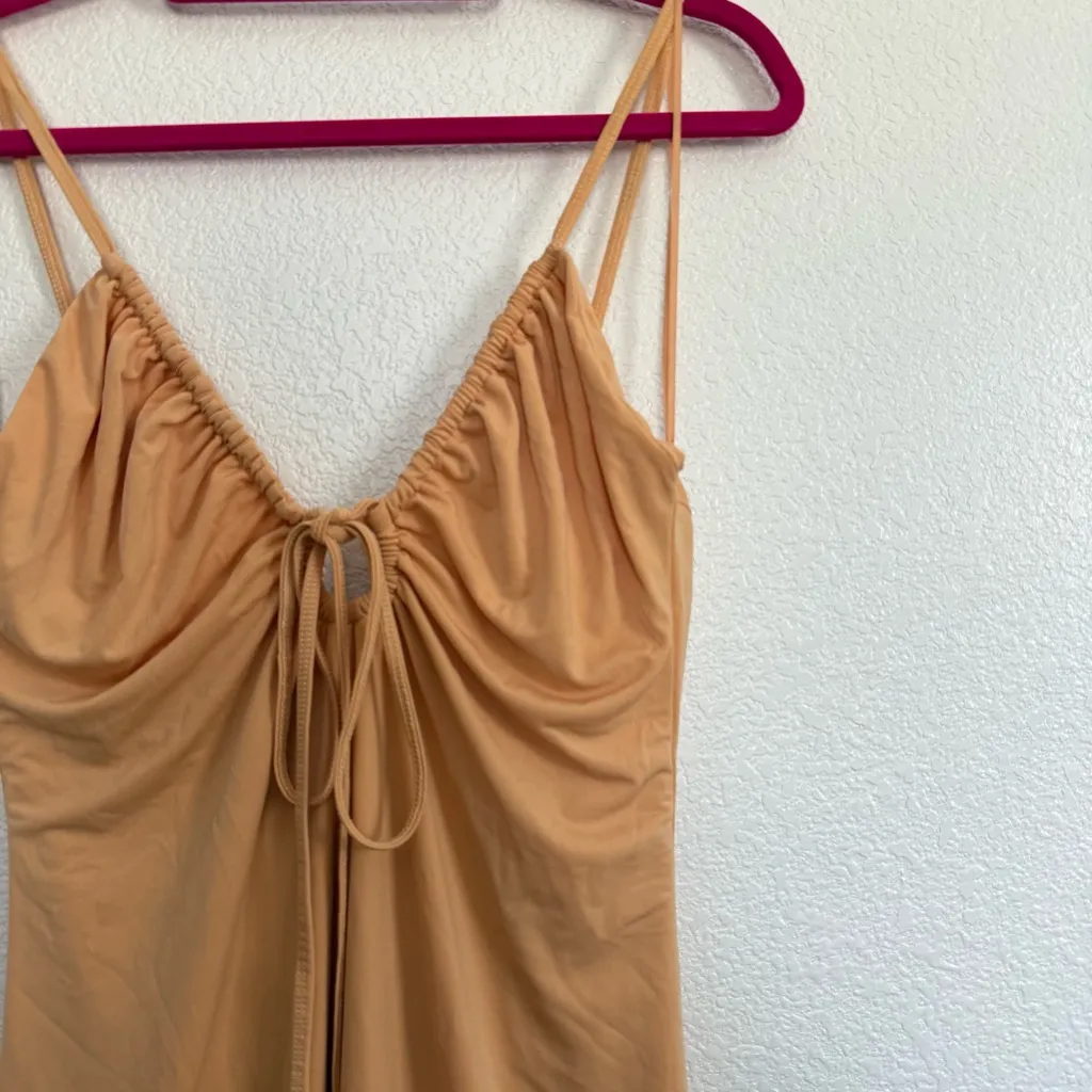 Abercrombie Orange Strappy Cut Out Mini Dress Medium - Image 3