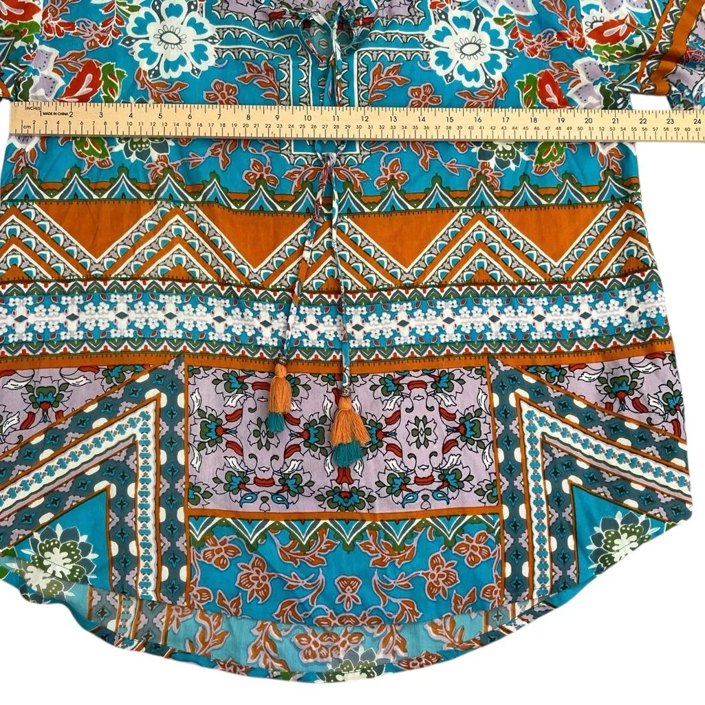 Orientique Naturally Australian Blouse Blue Size 8 - Image 6