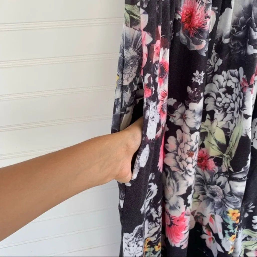 Black Pink Floral Tank Top Dress Women’s M Size M - Image 4