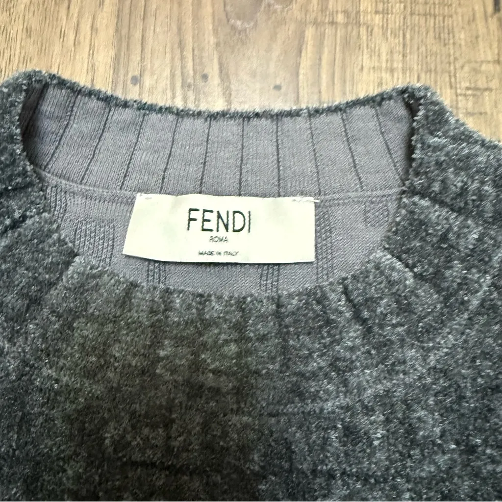 Fendi  Authentic size 6 Grey Crewneck Logo Sweater - Image 3