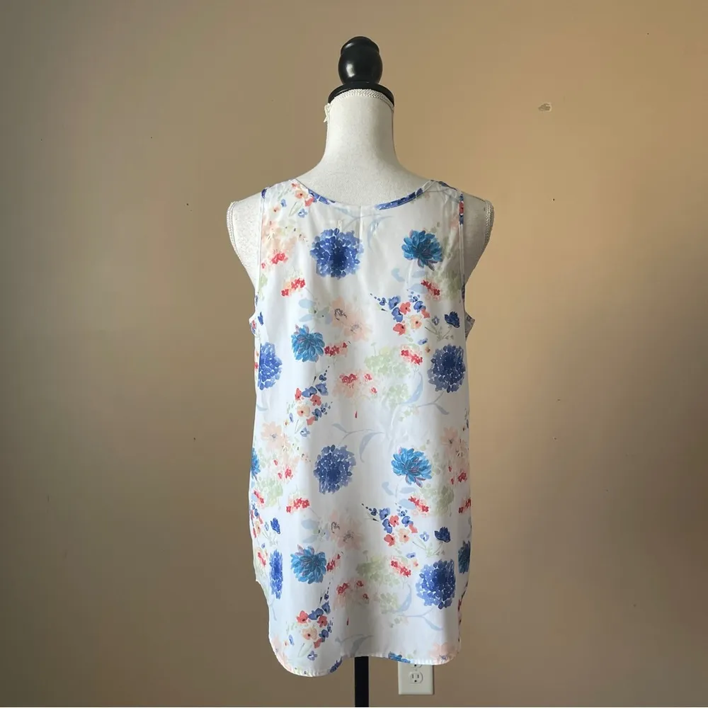 FADED GLORY | White Floral Tank Top Sz M - Image 5