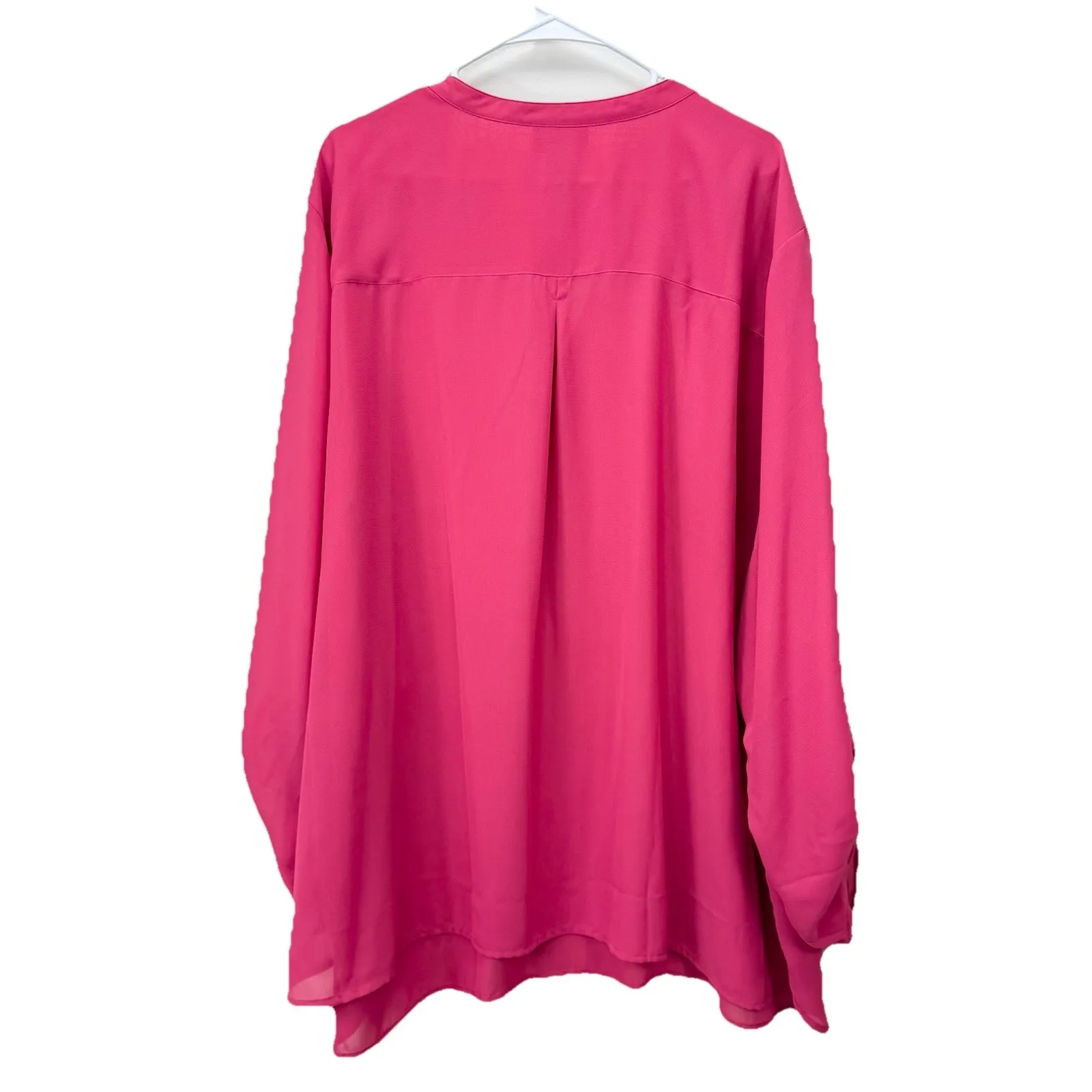 Maggie Barnes Pink Georgette Pullover Tab Sleeve Blouse Size 4X‎ - Image 6