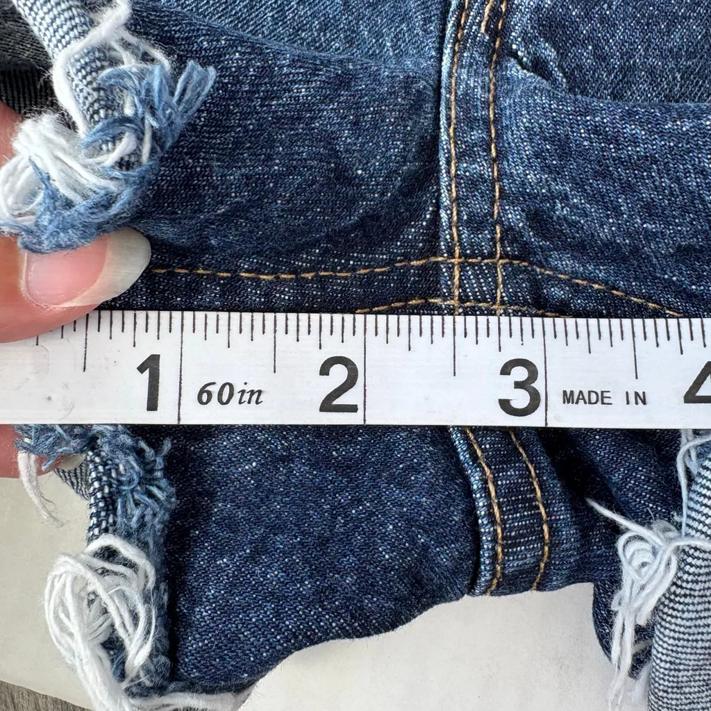 Women's Gap Denim Cheeky Shorts high rise Dark Indigo Size 28 6 Petite - Image 12