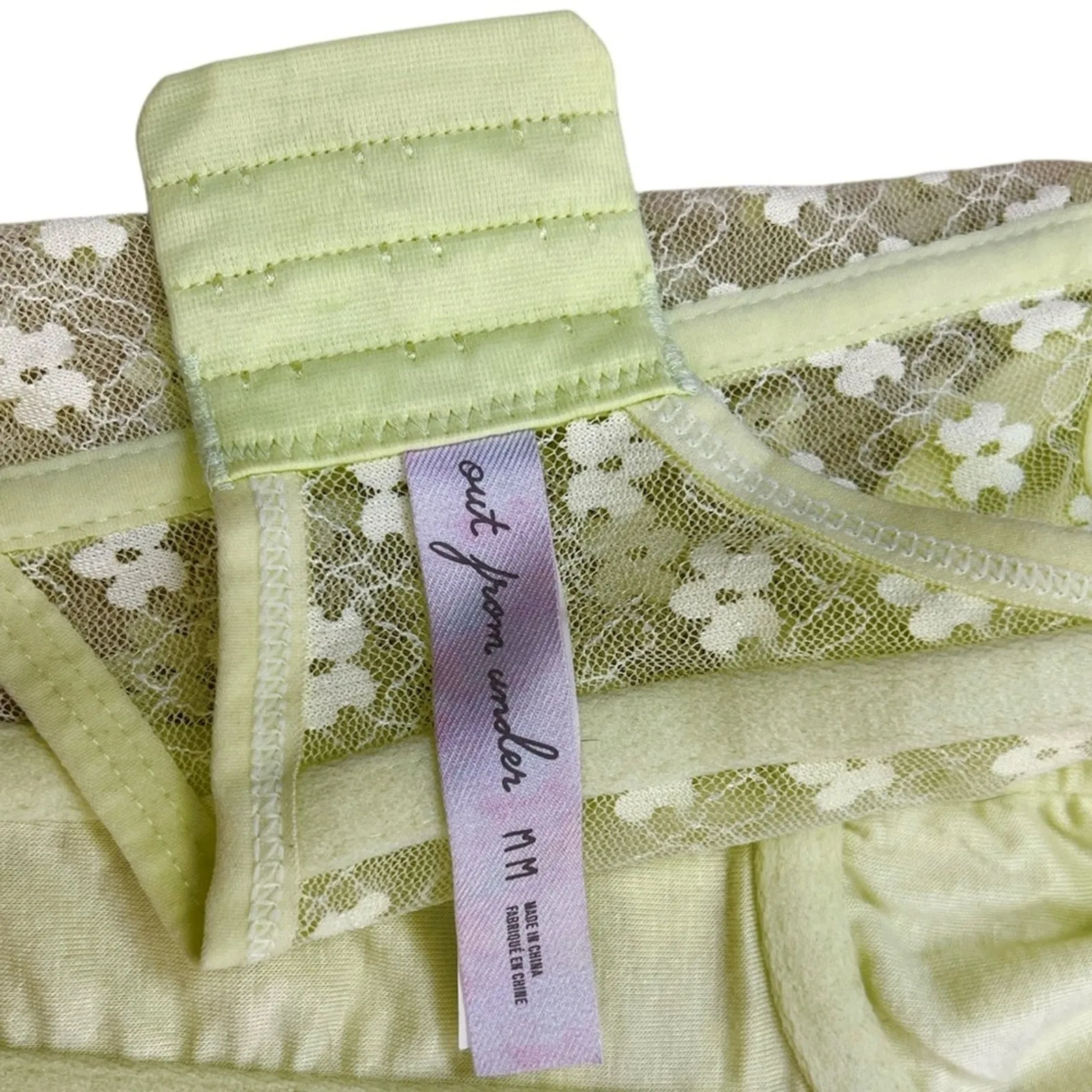 Urban Outfitters Out From Under Wildflower Lace Corset M Lime - Image 4