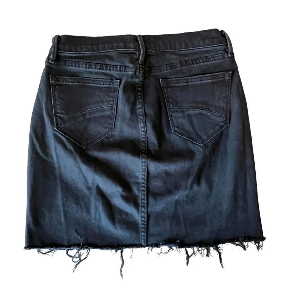 Driftwood Stef Faux Pearl-Embellished Black Denim Skirt - Image 9