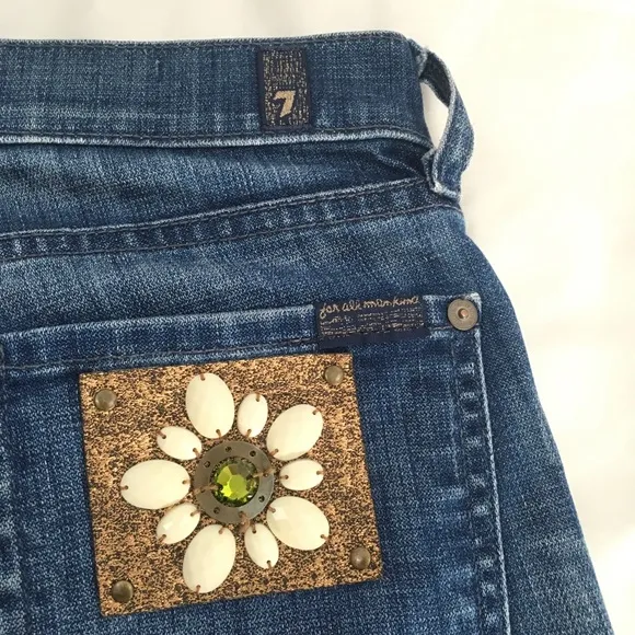 7 For All Mankind Bootcut Embellished Jeans - Image 2