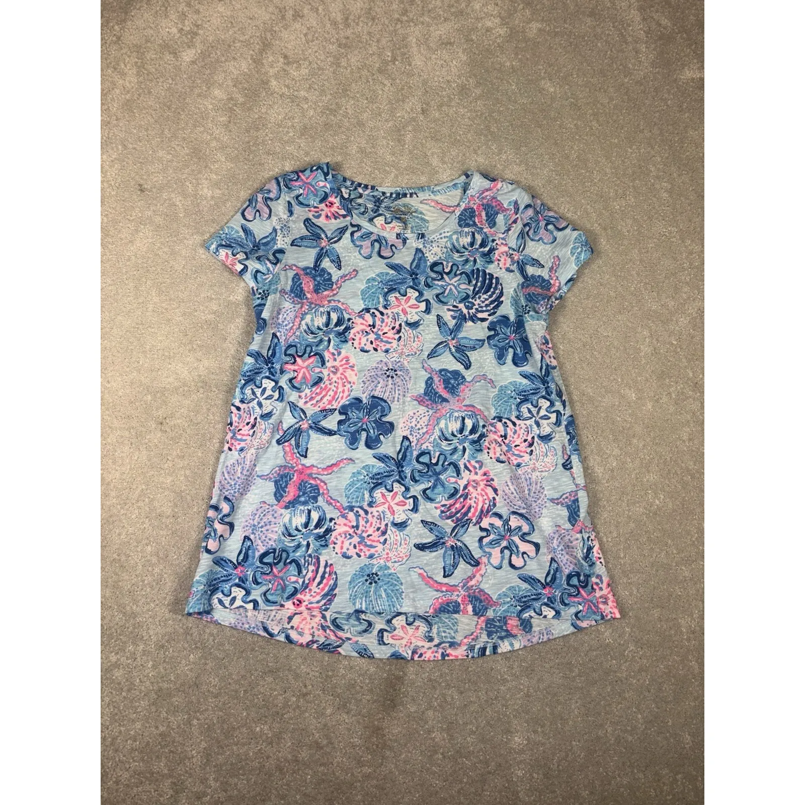 LILLY PULITZER MULTI BAHAMAS BEACHCOMBER SCOOP-NECK ETTA TOP M - Image 3