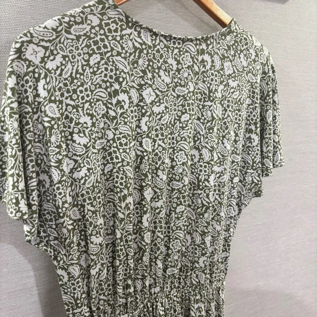 Boden Flutter Sleeve Jersey Dress In Pea‎ Oriental Paradise Size 8P Green - Image 5