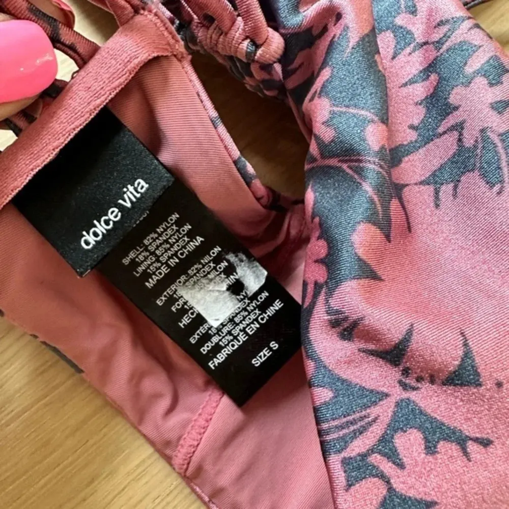 Dolce Vita Macrame Bralette Bikini Top Rose Floral az S. NWOT. No Flaws‎ B0068 Pink - Image 7