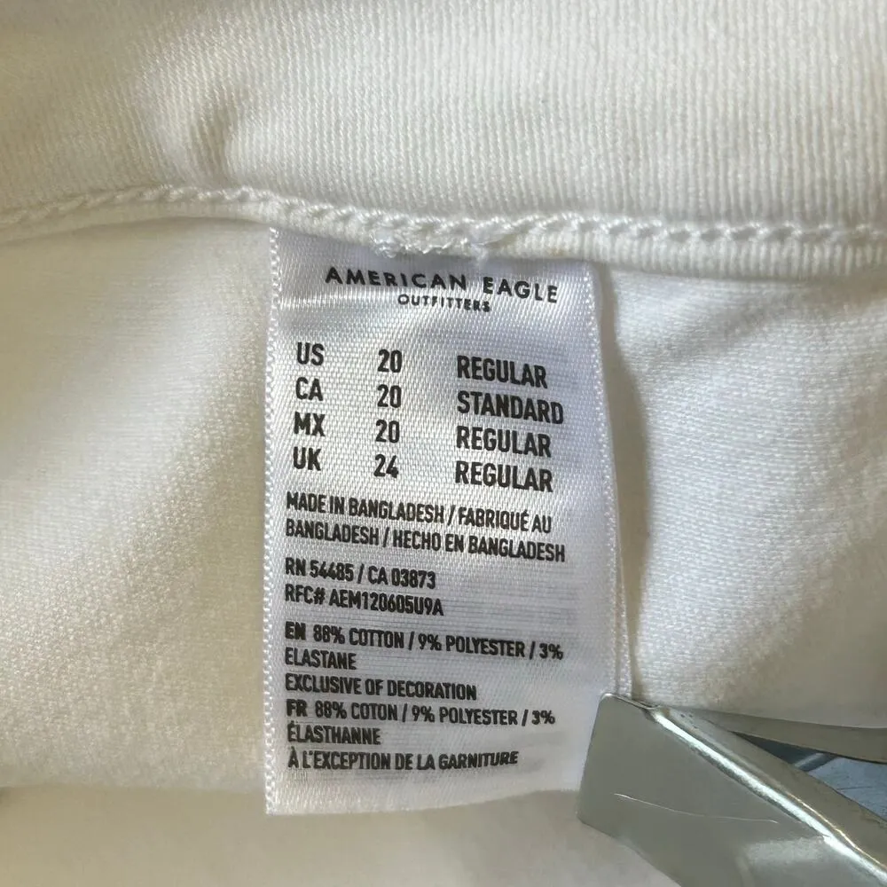 American Eagle Jean Women 20 White Distressed Next Level Stretch Hi Rise Jegging Size undefined - Image 5