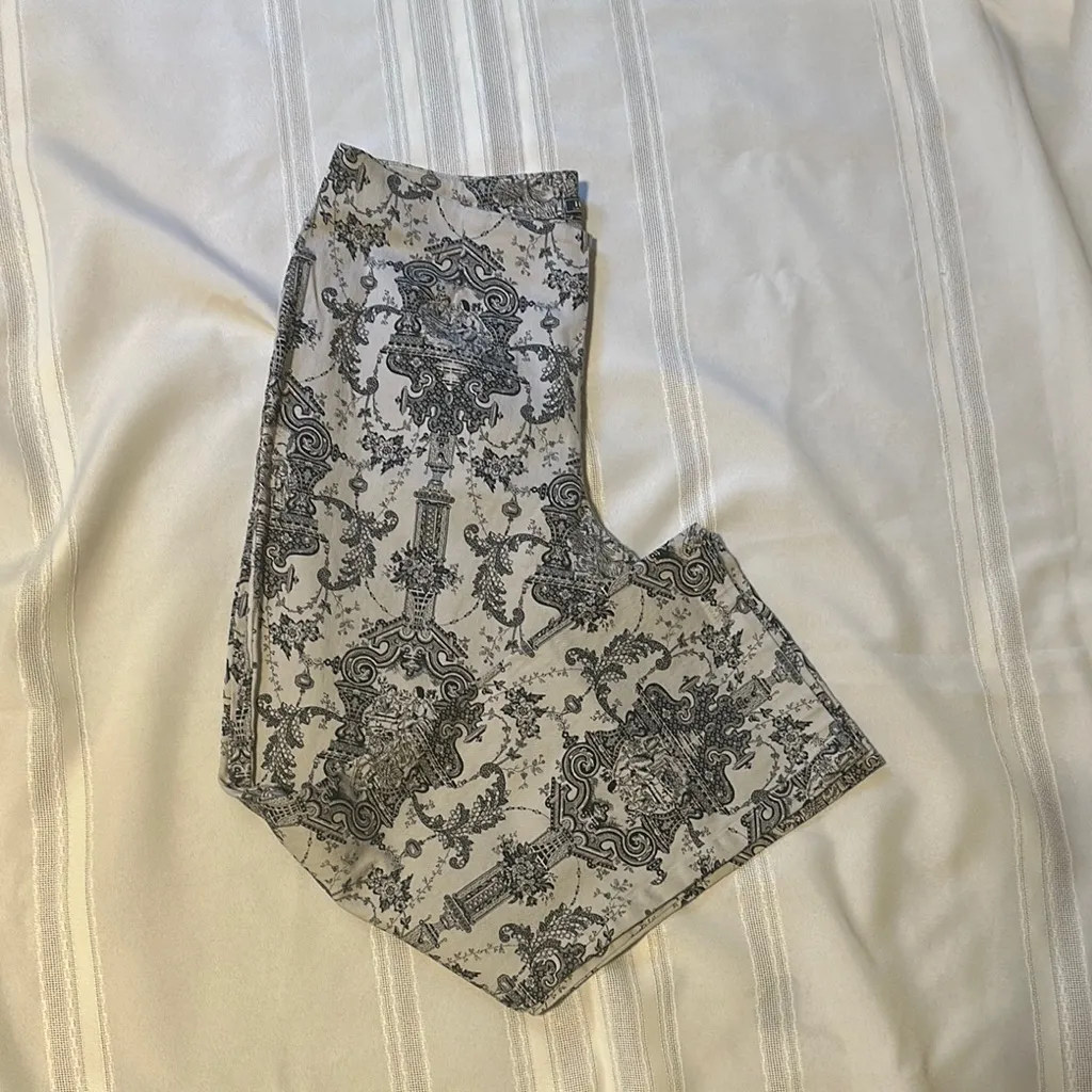 Harold's Monochrome Baroque Print Pants Black Size 10 - Image 5