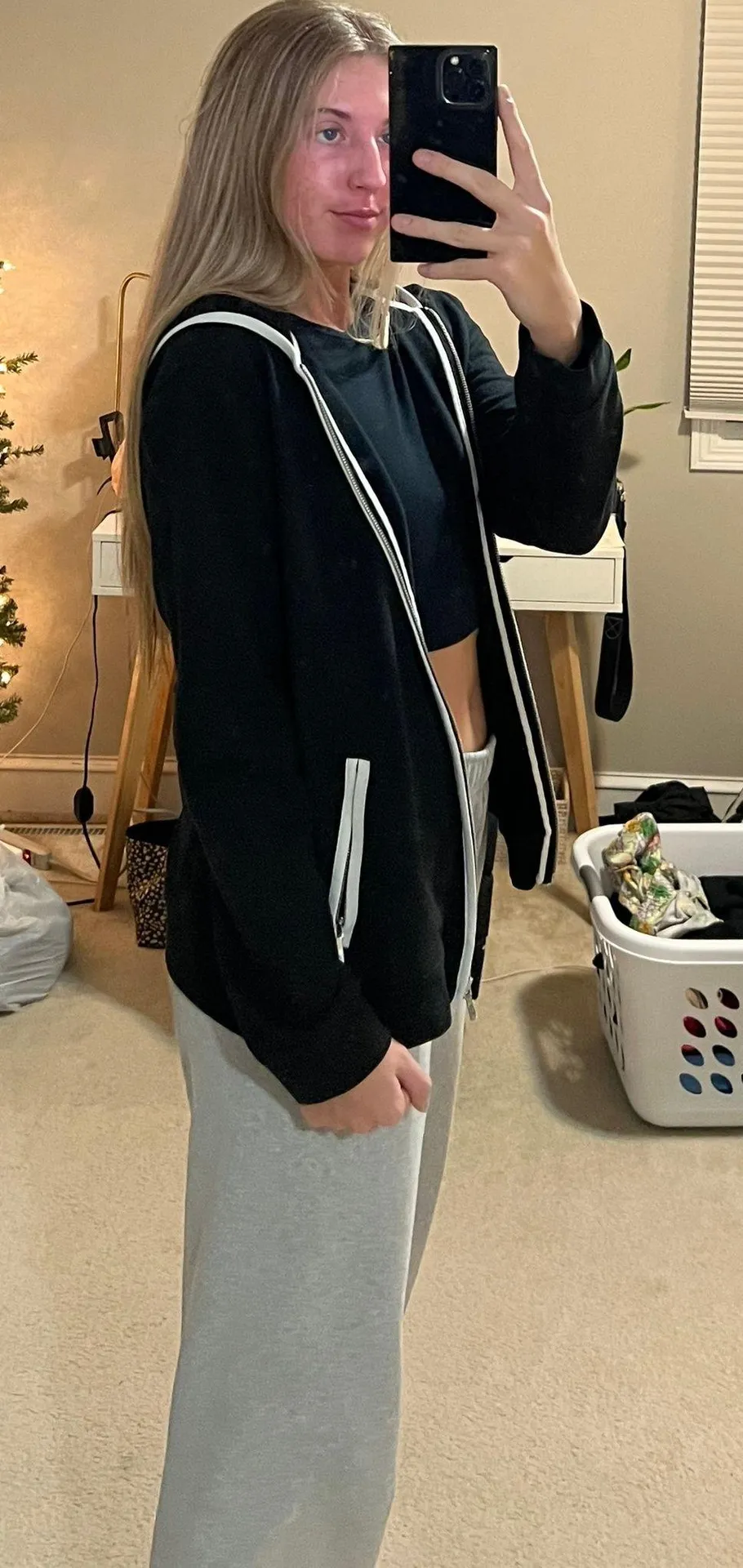 CHAPS Black Zip up Hoodie - Image 2