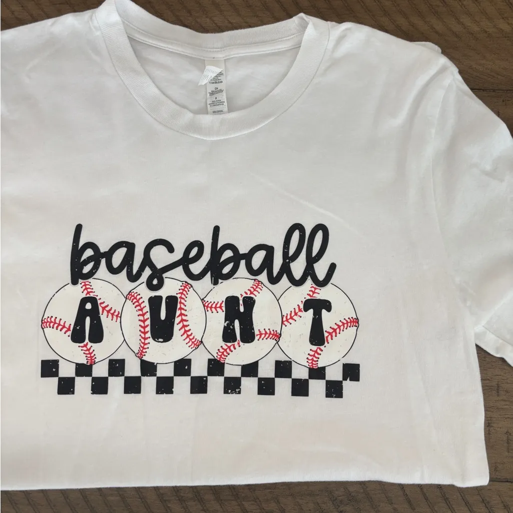 Bella Canvas Baseball Aunt Tee - White - Image 2