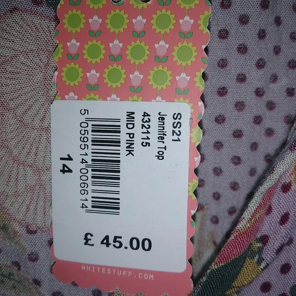 White Stuff UK 14 US 12 Boho Beautiful New Top Pink - Image 13