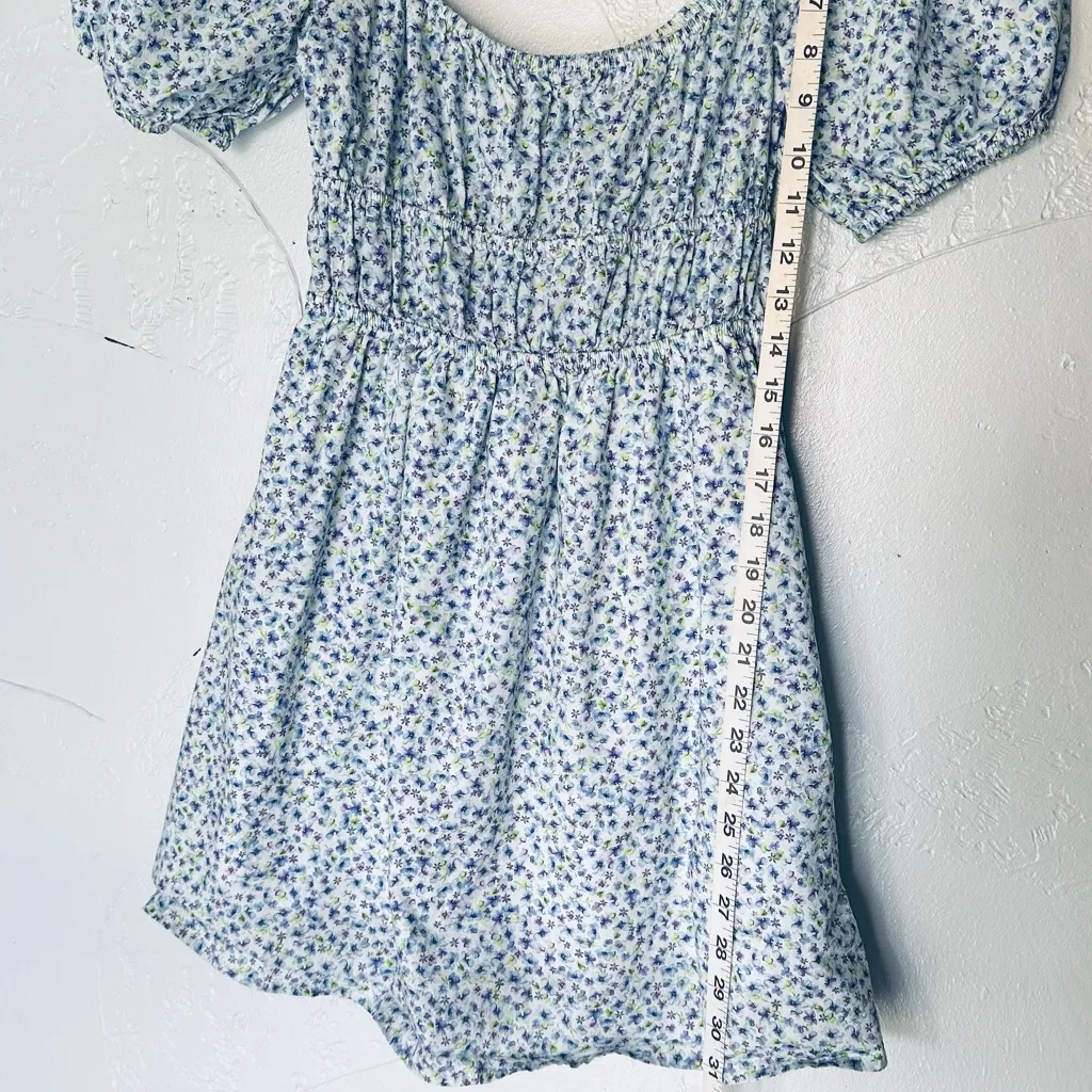 Elodie Blue and White Puff Sleeve Sundress - Image 8