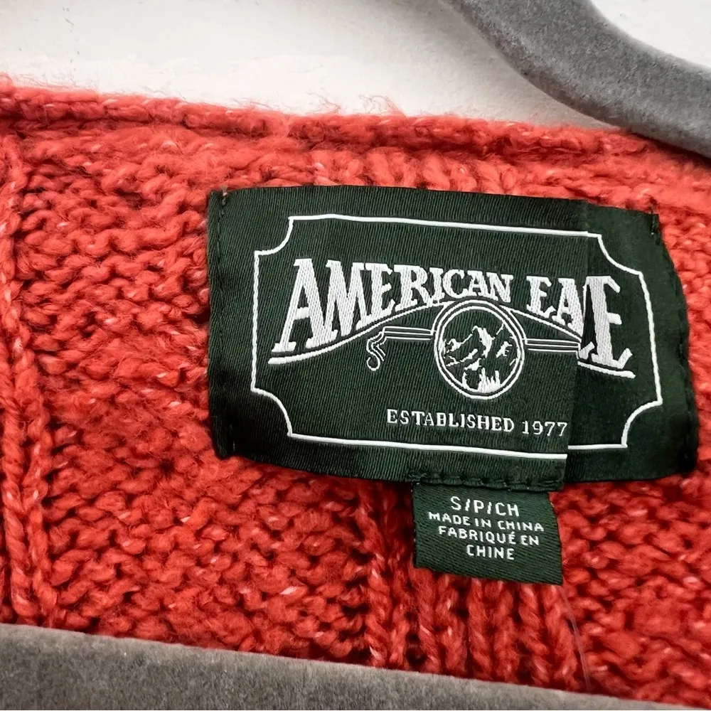 Outfitters Burnt Orange Hooded Cable Knit Pullover Sweater Small - Image 2