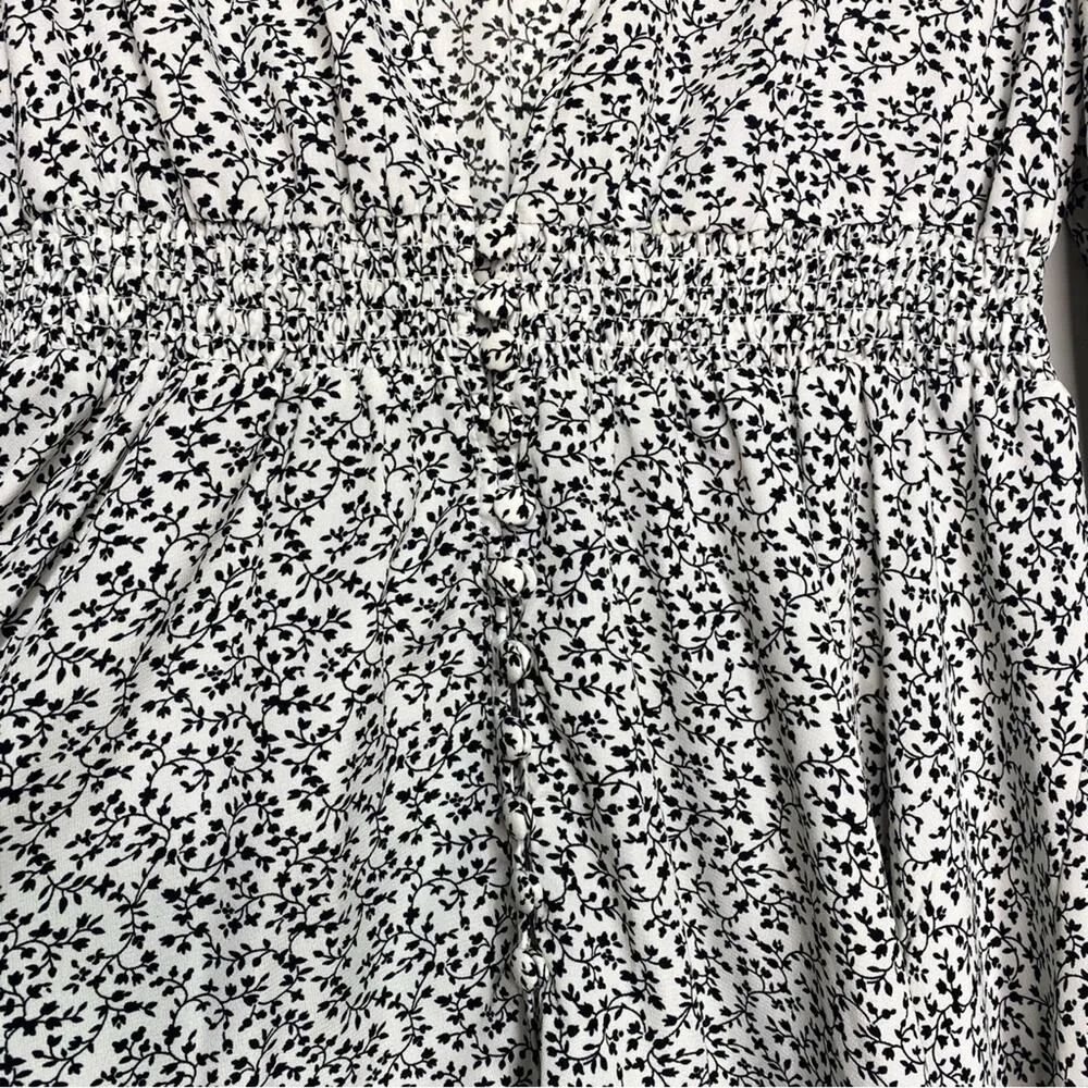 Tularosa Aritzia Long Sleeve Black, White Floral Drift Away High Low Top, Dress - Image 9